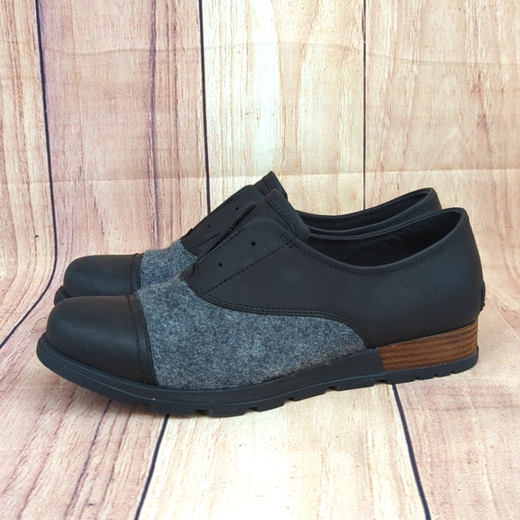 Sorel Shoes - Sorel Major Wool Felt Oxford Shoes Black/Grey Sz 9.5 Leather